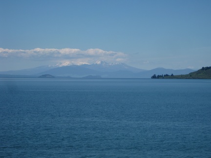 23 Lake Taupo with Mount Ruapehu in the background